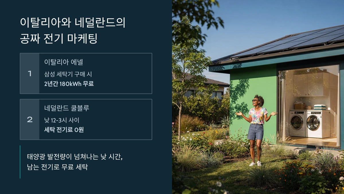 이탈리아 에넬과 네덜란드 쿨블루 공짜 전기 프로그램 배너, 유럽 에너지 기업과의 파트너십