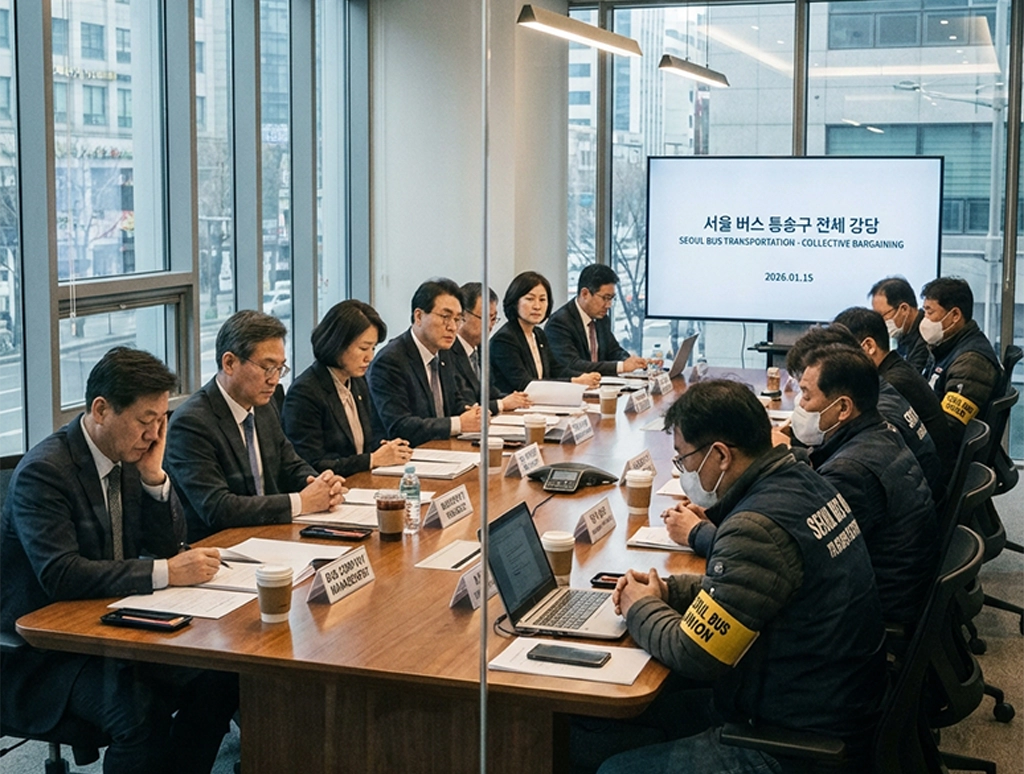 버스 노사 협상 갈등 현장