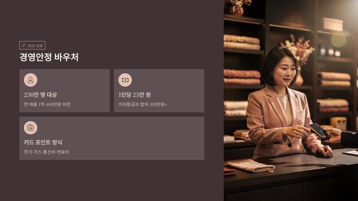 카운터에서 카드 결제를 받는 여성 상점 주인